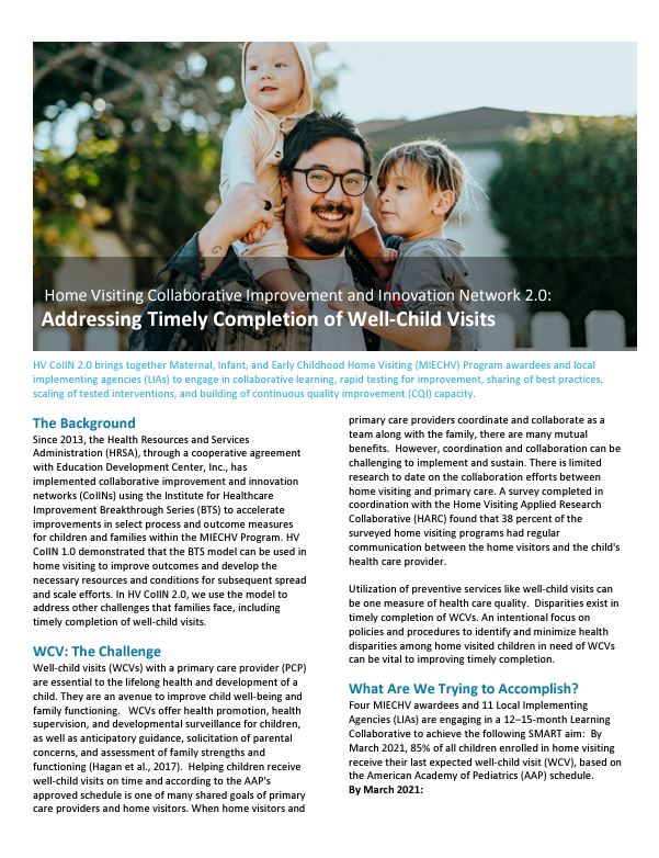 Fact Sheet: Well Child Visit (WCV) - HV-COIIN